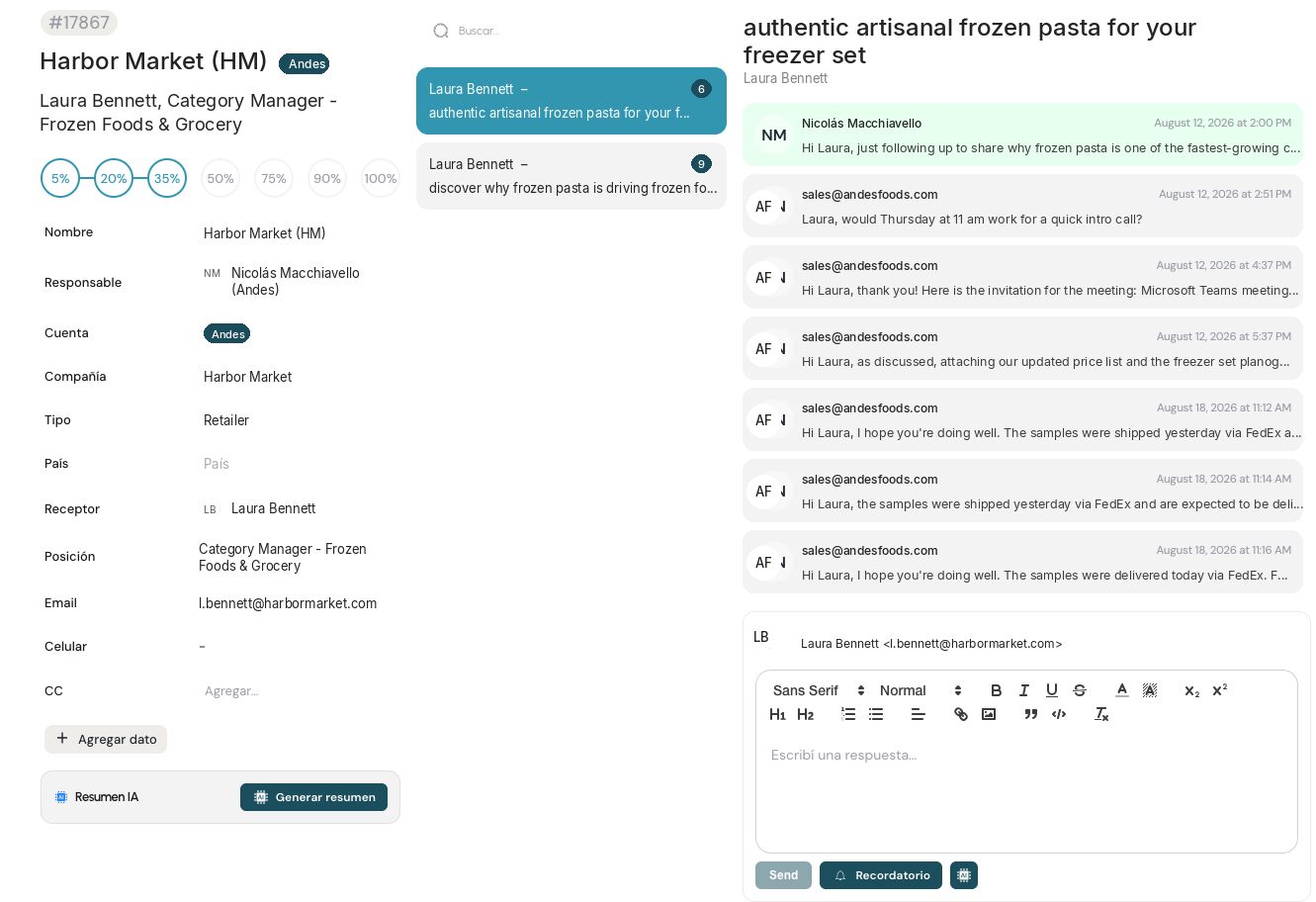 MaqMailing lead detail view